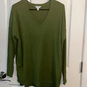 Time and Tru Olive Green Oversized Tunic - Size: S